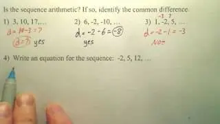 Algebra 2  11-2 Arithmetic Sequences  page 1