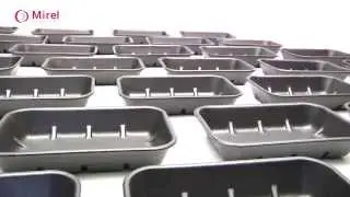PVC cling film and polystyrene trays