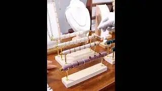 Removable Solid Wooden Base Ring Display Metal Stand Sponge Bar Ring Storage Rack