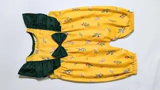 6 to 9 month baby girl romper cutting and stitching || baby girl jumpsuit \ dangree tutorial