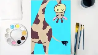 🎨Простой пошаговый урок рисования жирафа для детей и начинающих! 🦒