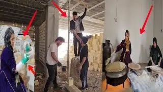 Zahra's family's daily life, from baking bread to working to build a house