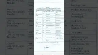 TOSS SSC INTERMEDIATE Board Examination 2025, Time Table
