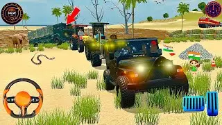 Indian Army Truck Stuck in Mud🔥Rescued by Sidhu Paaji Thar Truck#simulator #games #truck #tractor 