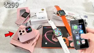 Best Phone & Watches unboxing | just 299/- | Airpods Flip phone Smartwatch !