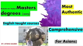 Italian Masters degree (English Taught) 2023 | Where to look | & How to apply
