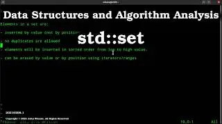 The std::set Associative Container
