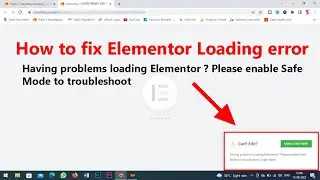How to fix Elementor Loading errortor error | Please enable Safe Mode to troubleshoot || Hindi