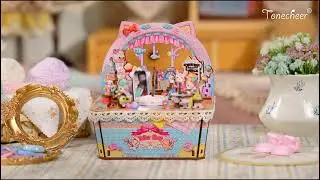 [NEW ARRIVALS]TONECHEER 3D Creative Musical Puzzle DIY Rotating Music Box Kit (Cat Tailor Shop)