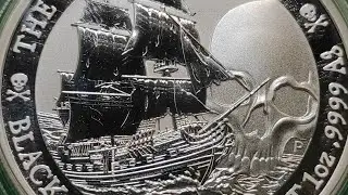Тувалу 2020 Черный флаг Королевская Удача Tuvalu the royal fortune black flag Bart 1 oz silver coins