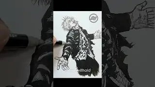How to draw Crazy GOJO 🔥 #drawing #satorugojo #shorts #anime #manga #art #gojo #jujutsukaisen