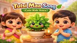 Tulsi Maa Song for Kids 🌿 | Cute Baby Voice Bhajan | Peaceful 3D Animation