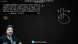 A simple pendulum is placed at a place where its distance from the earth&rsquo;s surface is equal to the