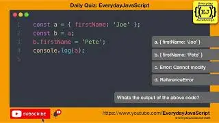 #DailyQuiz - Question 29 | Everyday JavaScript | Object as reference