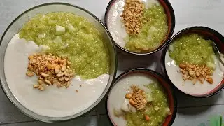 How to cook delicious flat green rice pudding with coconut and pineapple.
