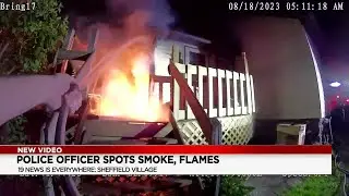 VIDEO: Sheffield Village police officer spots house fire, gets family to safety