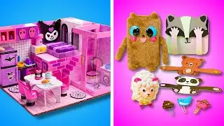 Create Kawaii Cardboard Mini House for Kuromi 💜 FUN DIY FOR KIDS