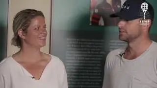 In the Museum with Hall of Famers Andy Roddick and Kim Clijsters