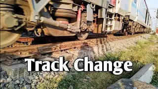 Track Changing With Loud Track Sound || Track Change LHB Rake Train Indian Railways