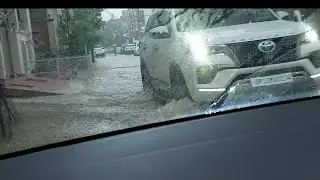 Verna driving in heavy flood |#verna #flood