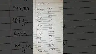 girls name Hindi and English \ ladkiyon ke naam Hindi aur English mein।  लड़कियोंके नाम#english