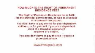 How much is the Right of Permanent Residence Fee?