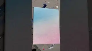 How to mix acrylic blue, white and pink on canvas.  #liquidcolor #art #artinstruction #ambient