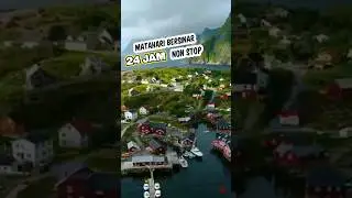 Matahari Bersinar 24 Jam Non Stop 😱 !! Negara Tanpa Malam Norwegia #shorts