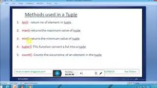 PYTHON TUPLE METHODS ||
