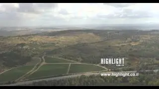 Israel footage  AJ4K_075 - Aerial 4K footage of Jerusalem: Road 1 with green fields