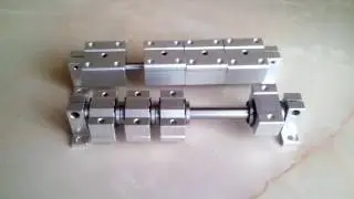 SCV12UU vs SBR12UU visual size on the shaft 200mm long Z-axis