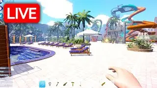 The Waterpark is OPEN AGAIN - Waterpark Simulator (Part 4) LIVE 🔴