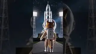 This cat flies into space and meets aliens #cats #shorts #alien