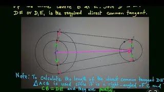 Maths.  Topic : circles chords and tangents ( length of a direct common tangent)