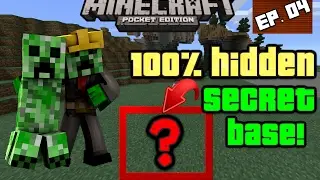 100% HIDDEN SECRET BASE in MCPE!! Ep. 04 // Minecraft Redstone Tutorial // mstyler777