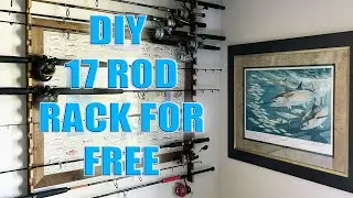 Cheapest Wall Mount 17 Fishing Rod Holder using Recycled Materials #diy 😎👌🔥 #tackle #storage