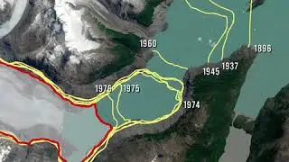 O'Higgins glacier retreat (1896-2020). Southern Patagonian Icefield