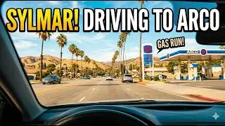 Driving Around Sylmar Neighborhood of Los Angeles to Arco