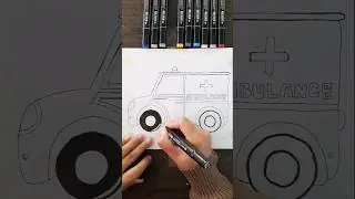 How to color an ambulance #coloring #shorts