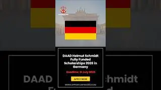 DAAD Helmut Schmidt Fully Funded Scholarships 2026 in Germany @Opportunities365 #shots
