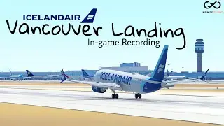Cockpit View Icelandair B38M Arrival into Vancouver (YVR) | Boeing 737 MAX8 | In-game Recording