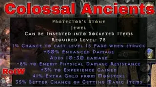 D2R Unique Items - Colossal Ancients, Protector's Stone (Jewel)