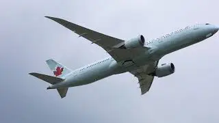 Air Canada 787 Dreamliner low departure from London Heathrow, LHR