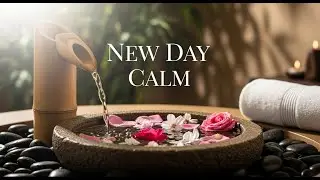 Soothing Zen Water Drift Bamboo Fountain and Candle Glow for Relaxation Meditation Deep Sleep