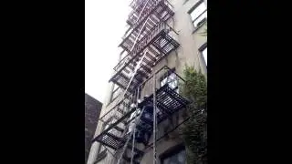 NYC SCRAPE -PAINT FIRE ESCAPE NEW YORK
