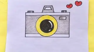 تعليم الرسم للأطفال/رسم كاميرا كيوت للأطفال/رسم آلة تصوير للأطفال#howtodraw #preschool #drawing