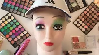 ASMR Makeup on Mannequin  (No Talking) | ASMR Harley Quinn Makeup Satisfying V&iacute;deos