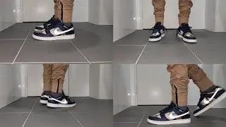 Nike Dunk Low Retro PRM Graffiti Obsidian Summit White on feet