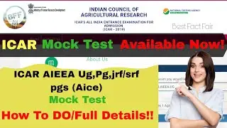 ICAR  MOCK TEST 2019 Examination| Released |How to Do/Full Details!!