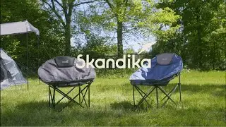 Skandika Kupari Moonchair Campingstuhl | runder Faltstuhl bis 150 kg mit gepolsterter Sitzfl&auml;che